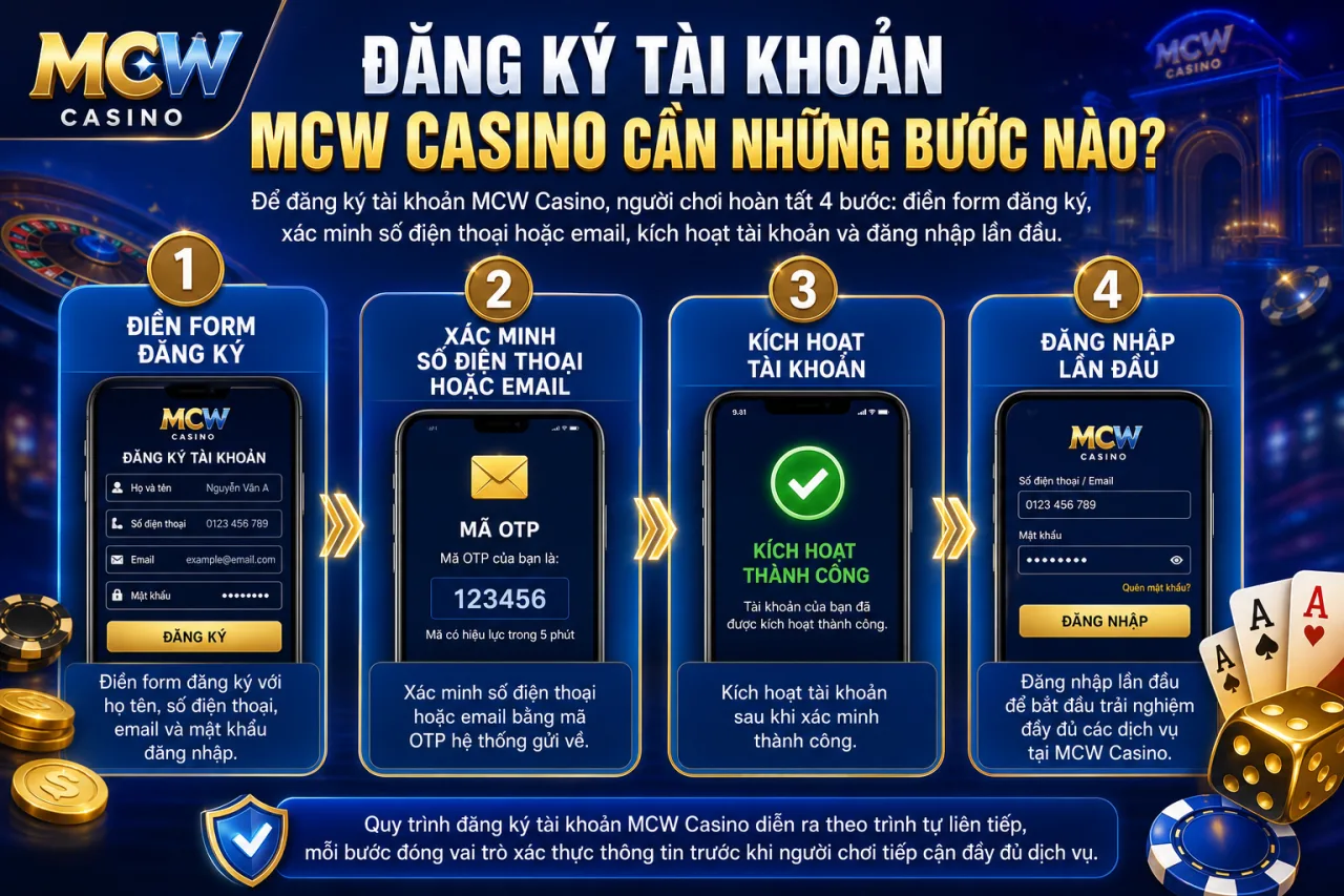 Đăng Ký Tài Khoản MCW Casino Cần Những Bước Nào? Đăng Ký Tài Khoản MCW Casino Cần Những Bước Nào?