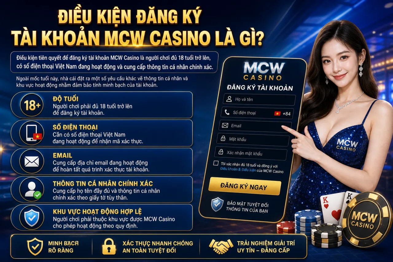 Điều Kiện Đăng Ký Tài Khoản MCW Casino Là Gì?