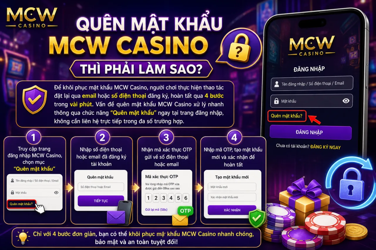 Quên Mật Khẩu MCW Casino Thì Phải Làm Sao?